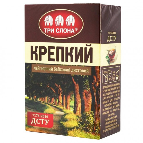 Чай чорний Три Слона Міцний байховий листовий 80г