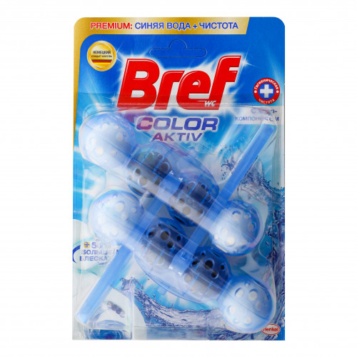 Блок для очищення унітазу Хлор Color Aktiv Bref 2x50г