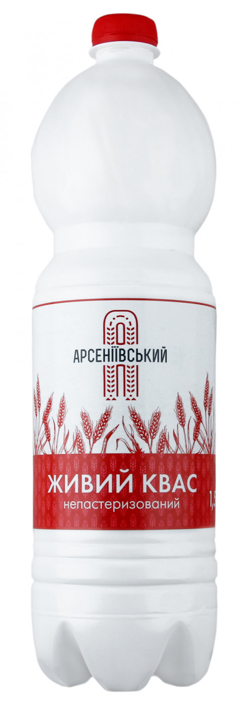 Квас фільтрований непастеризований Живий хлібний Арсеніївський п/пл 1.5л