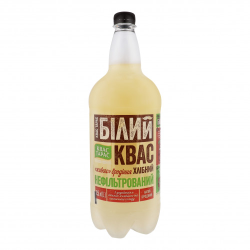Напій бродіння нефільтрований сильногазований Білий Квас Тарас п/пл 1.5л