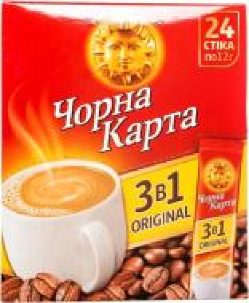 Напій кавовий розчинний «Чорна Карта» «Оріджінал» 3в1, 12г