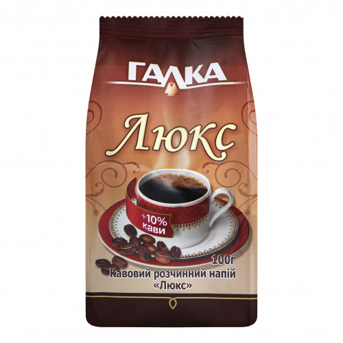 Напій кавовий розчинний Люкс Галка м/у 100г