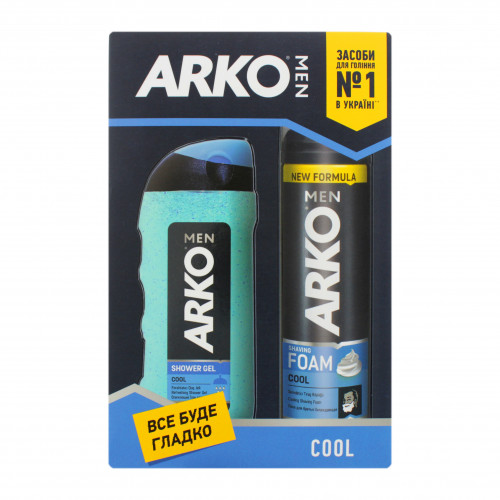 Подарунковий набір ARKO MEN Піна для гоління Cool 200мл та гель для душу Cool 250мл зі знижкою 20%
